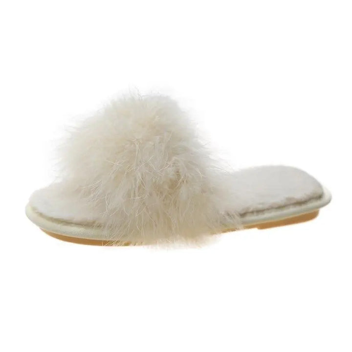 Women's Furry Faux Fur Slippers Cozy Memory Foam House Slippers Soft Comfy Flat Slide Sandals Indoor - Super Amazing Store