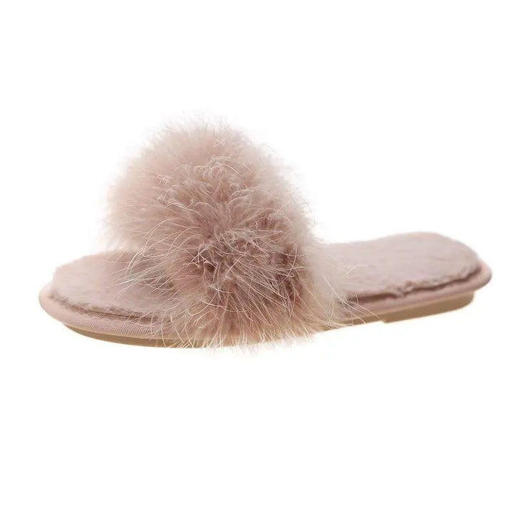 Women's Furry Faux Fur Slippers Cozy Memory Foam House Slippers Soft Comfy Flat Slide Sandals Indoor - Super Amazing Store