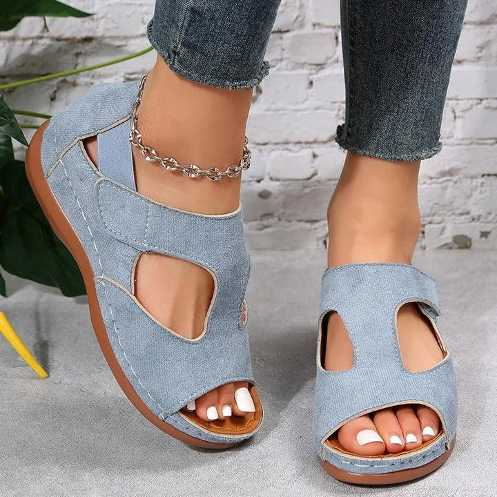 Womens Sandals Dressy Summer Women Comfortable Round Toe Sole Wedge Heel Breathable Rocking Mesh Womens Sandals - Super Amazing Store