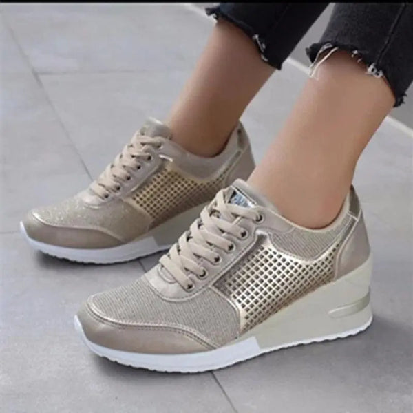 Womens Wedge Heel Sneakers Stylish Thick Gym Athletic Outdoor Activities Walking Shoes Comfortable Shoes for Daily Wear - Super Amazing Store