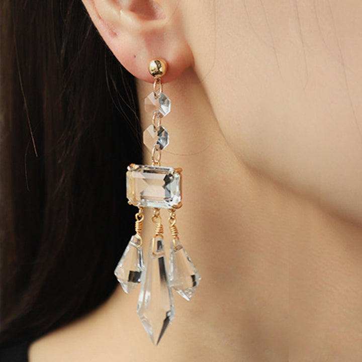 Alloy Glass Dangle Earrings Trendsi