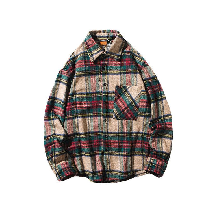 Trendy Cool Coat Long-sleeved Plaid Shirt - Super Amazing Store