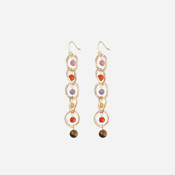 Beaded Alloy Dangle Earrings Trendsi