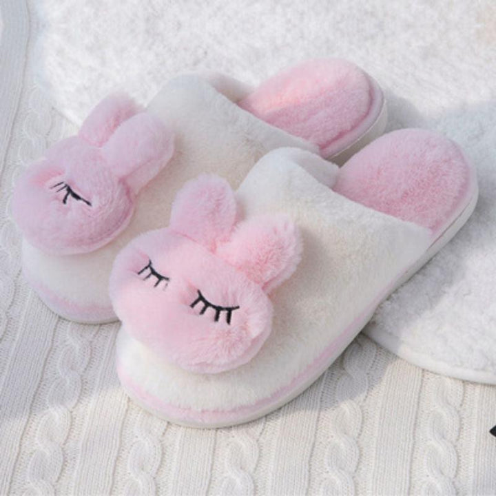 Cotton Slippers Female Winter Couple Home Confinement Shoes Cute Non-slip Plush Slippers - Super Amazing Store