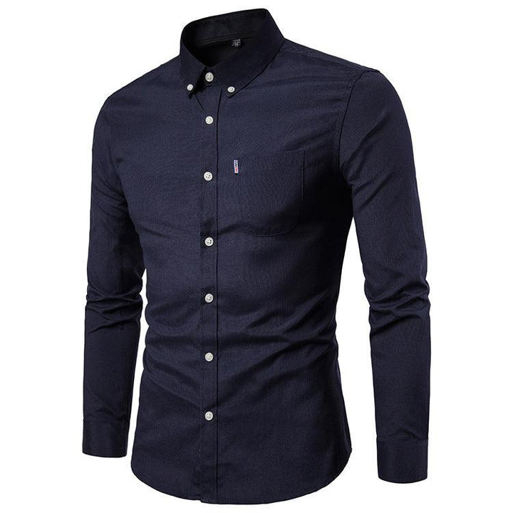 Men S Shirts Korean Men Slim Long Sleeve Dress Shirt - Super Amazing Store