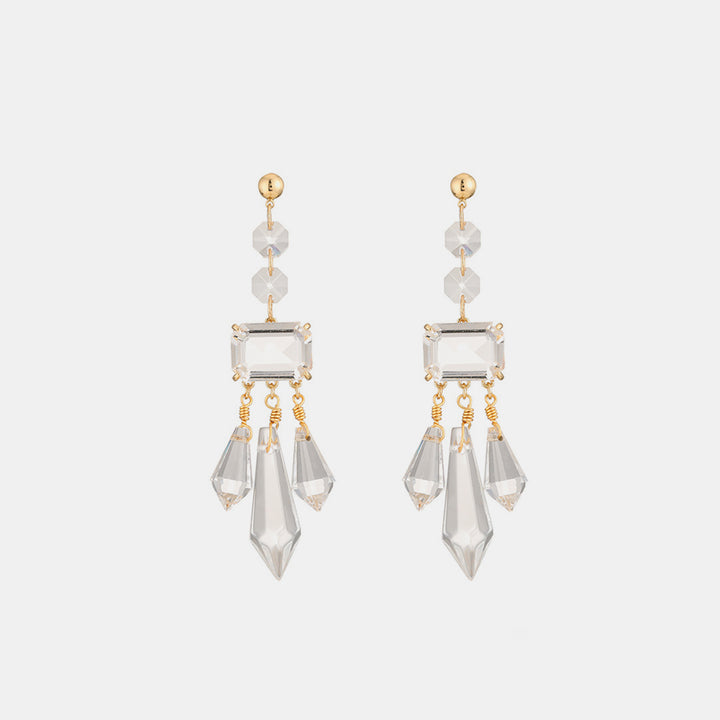 Alloy Glass Dangle Earrings Trendsi