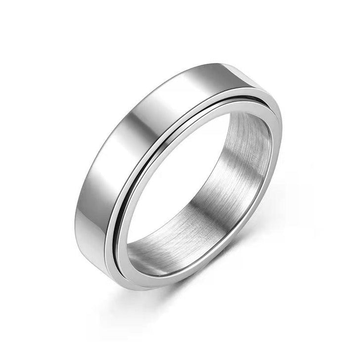 Titanium Steel Glossy Rotatable Lettering Ring - Super Amazing Store