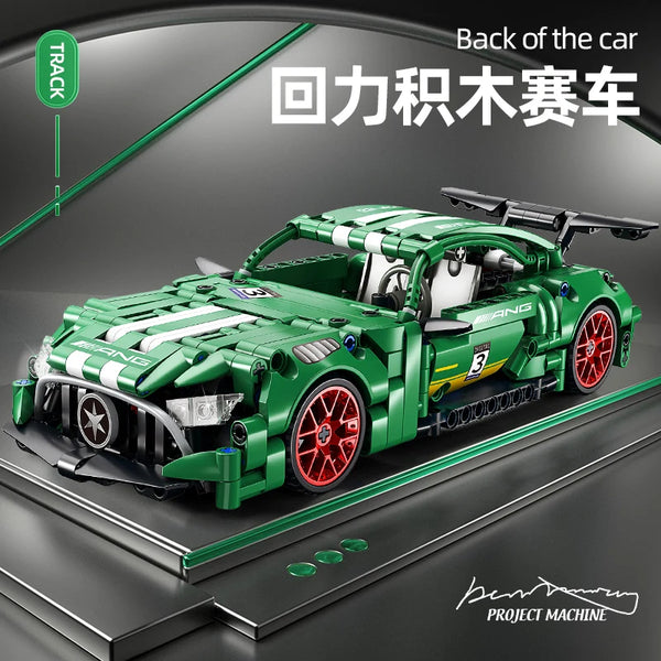 Technical Super Racing Car 456PCS Model Building Blocks Automobile Pull Back DIY Vehicle Children Construction Toys