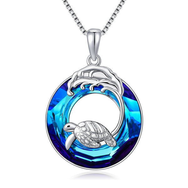 Turtle Necklace 925 Sterling Silver Sea Turtle Pendant Necklace Jewelry Gifts for Women Girls - Super Amazing Store