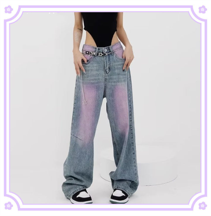 American-style Distressed Heavy Industry Straight Casual Jeans - Super Amazing Store