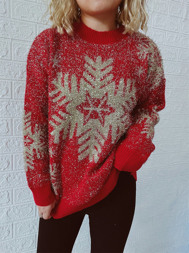 Christmas Element Round Neck Sweater Trendsi