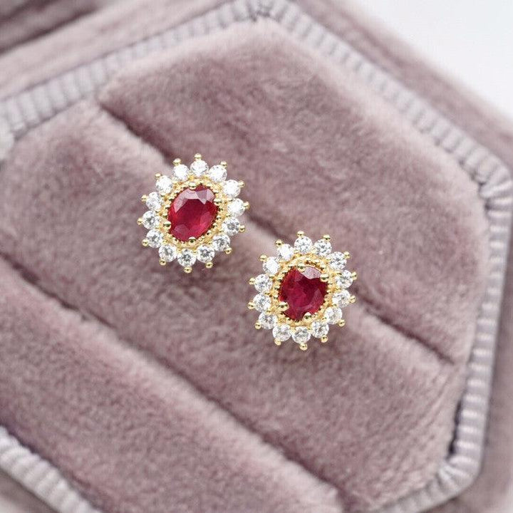 Silver Light Luxury Silver Plated Ruby Earrings - Super Amazing Store