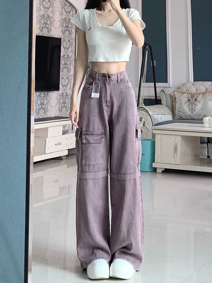 Retro Purple Cargo Jeans Women - Super Amazing Store