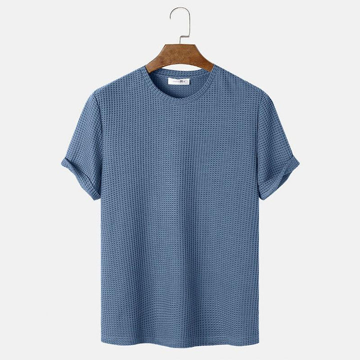 Men Summer Solid Color Round Neck Basic T-Shirts - Super Amazing Store