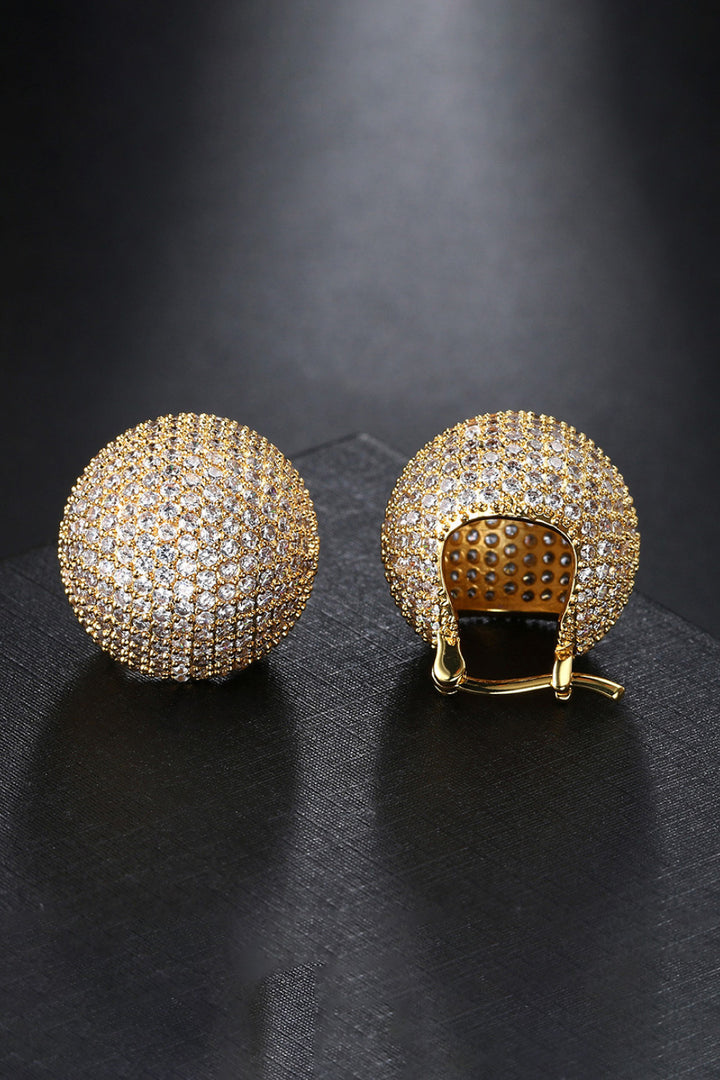 Inlaid Cubic Zirconia Brass Earrings Trendsi