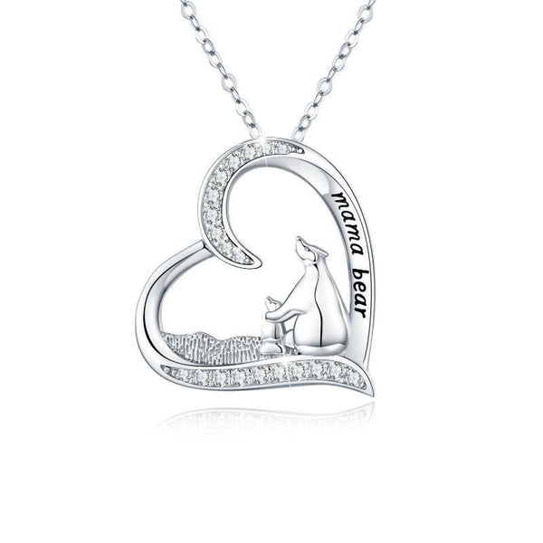 925 Sterling Silver Mama Bear Baby Mother and Child Necklaces Jewelry - Super Amazing Store