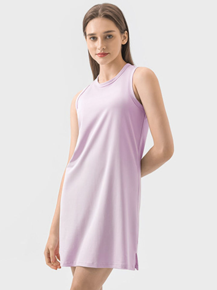 Round Neck Sleeveless Active Dress Trendsi