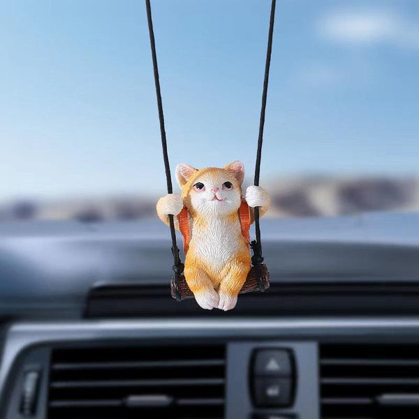 Car Aromatherapy Pendant Kitten Ornaments Inside Car Small Jewelry Rearview Mirror Pendant Accessories - Super Amazing Store