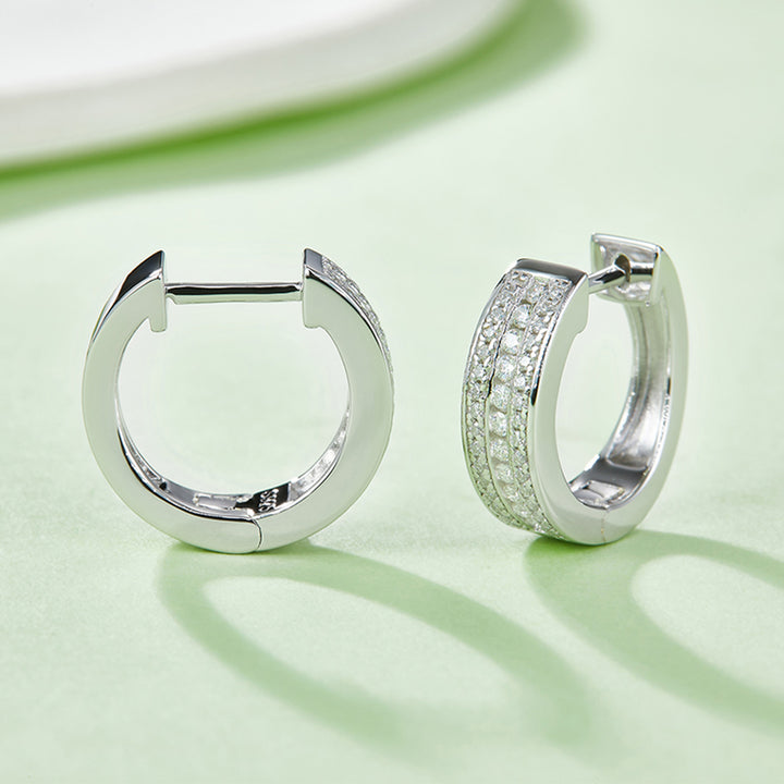 Moissanite 925 Sterling Silver Huggie Earrings Trendsi