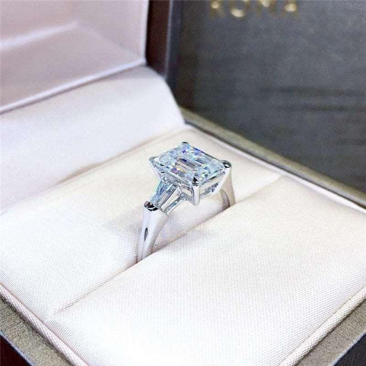 18K Gold Color Emerald Cut Baguette Diamond Ring Wholesale Price - Super Amazing Store