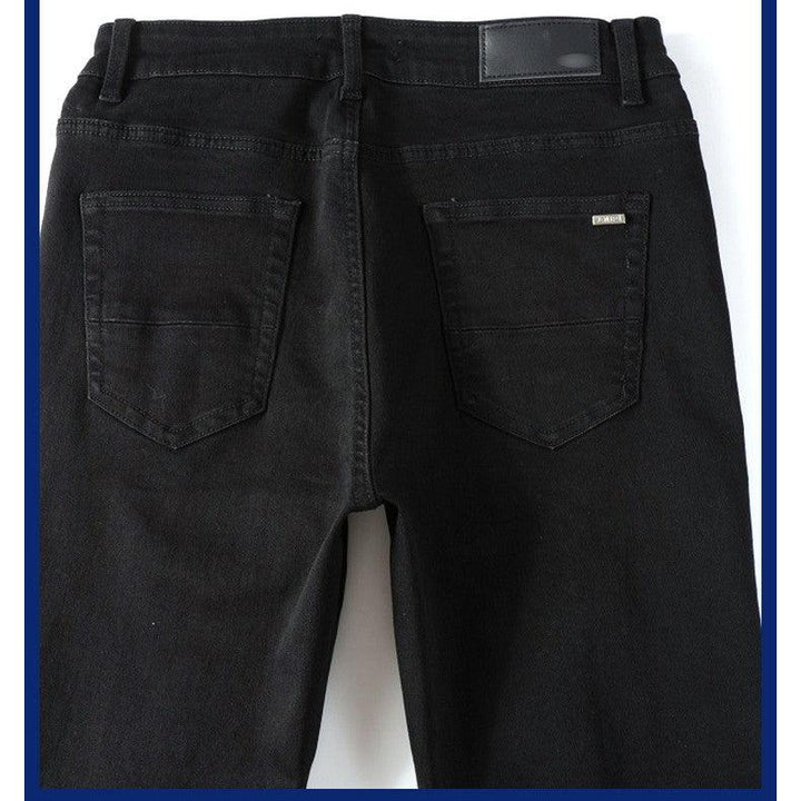 Black Patch Pleated Jeans For Men - Super Amazing Store