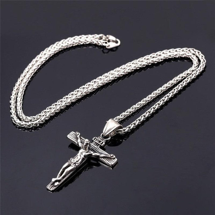 Cross Necklace For Men With Flower Basket 60cm Keel Chain - Super Amazing Store