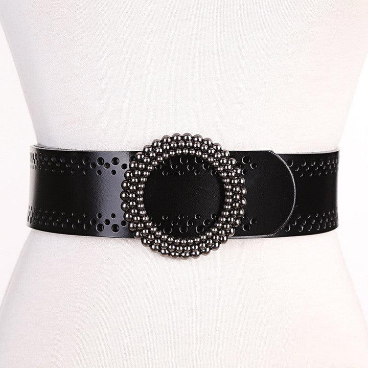 Green Women Belt No Hole Ladies Belts For Dresses Real Leather - Super Amazing Store