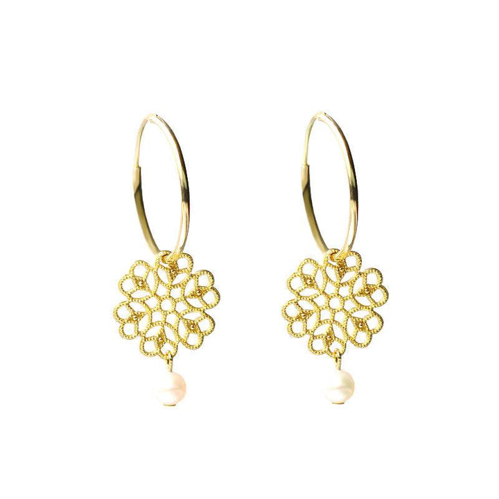 Baroque Retro Hollow Pearl Earrings For Women - Super Amazing Store
