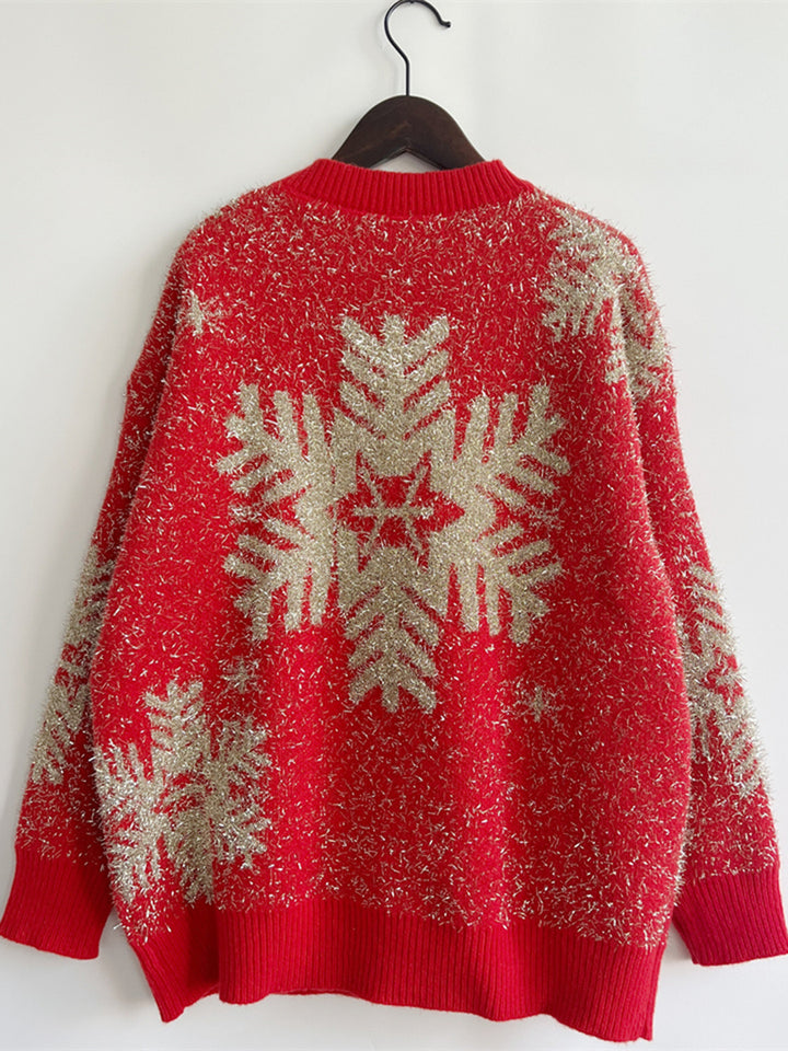 Christmas Element Round Neck Sweater Trendsi