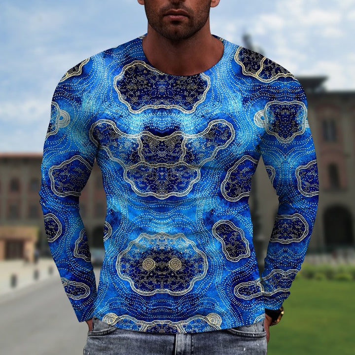 3D Digital Printing Colorful Men's Long Sleeve Round Neck T-shirt Super Amazing Store