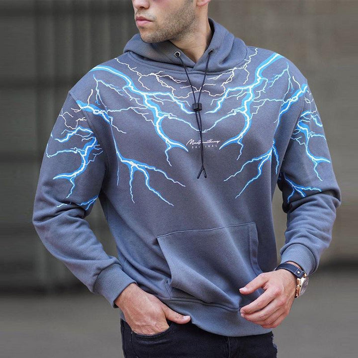 Hooded Fashion Printed Sweater Long-sleeved Casual Jacket Men - Super Amazing Store