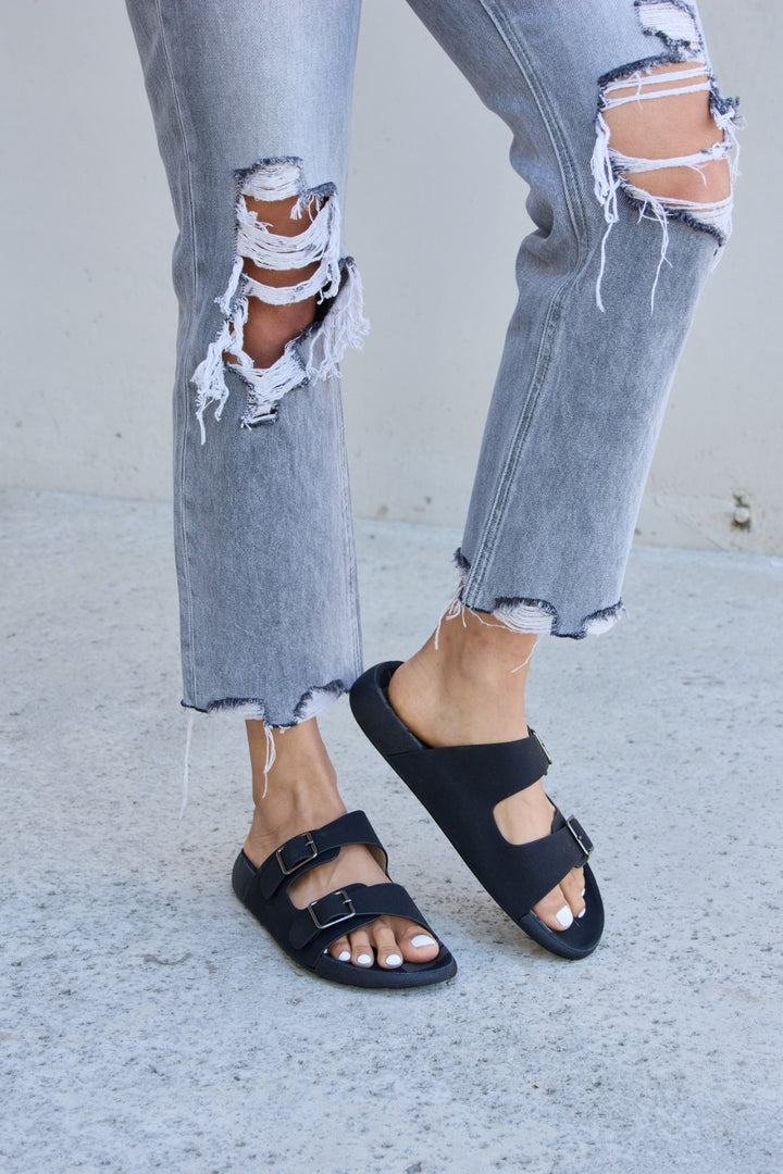 Forever Link Double Buckle Open Toe Sandals Trendsi