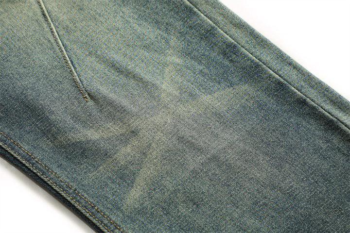 Men's Washed And Worn Denim Bell-bottom Jeans Super Amazing Store