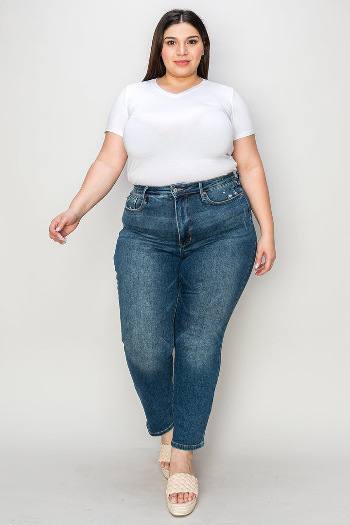 Judy Blue Full Size Tummy Control High Waist Slim Jeans Trendsi