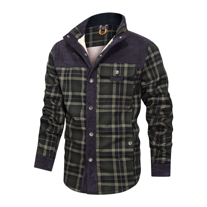 Thickened Shirt Jacket With Classic Plaid Fuzzy Fleece Lining Inside Design-Super Amazing Store