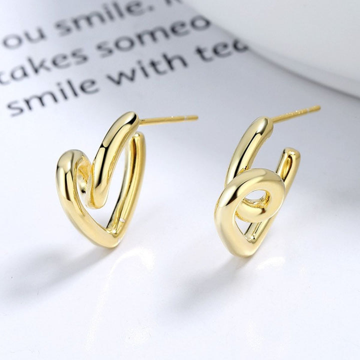 Alloy Irregular Heart Earrings Trendsi