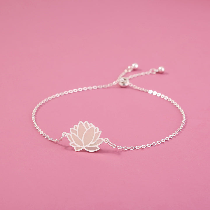 Silver Brass Lotus drop oil glow-in-the-dark bracelet - Super Amazing Store