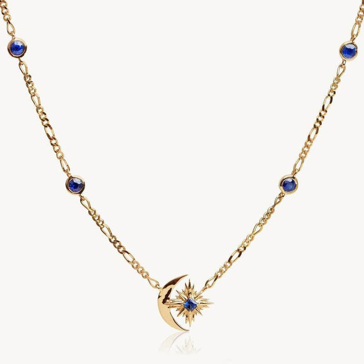Artistic Retro Style Star Moon Blue Treasure Necklace - Super Amazing Store