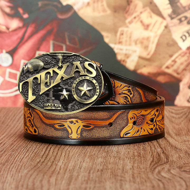 Men's And Women's Fashion Texas Cow Head Belts - Super Amazing Store