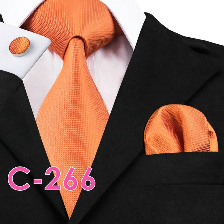 Solid Silk Mens Ties Neck Tie Set For Men Suits Tie Handker - Super Amazing Store