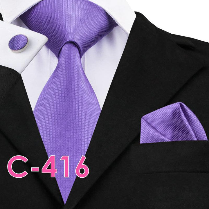 Solid Silk Mens Ties Neck Tie Set For Men Suits Tie Handker - Super Amazing Store