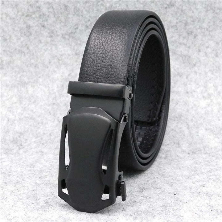 Microfiber Leather Ratchet Belt Adjustable Automatic Buckle Black Belts For Men - Super Amazing Store