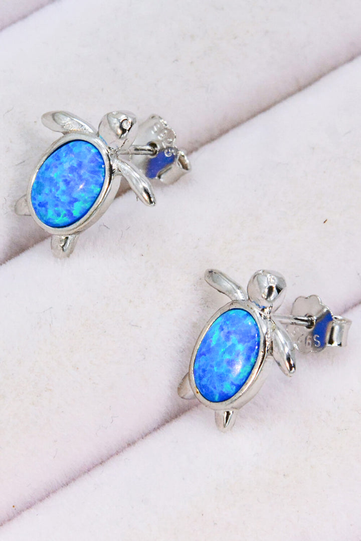 Opal Turtle Stud Earrings Trendsi