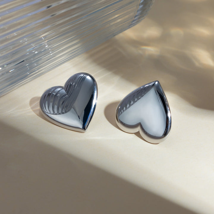 Stainless Steel Heart Stud Earrings Trendsi