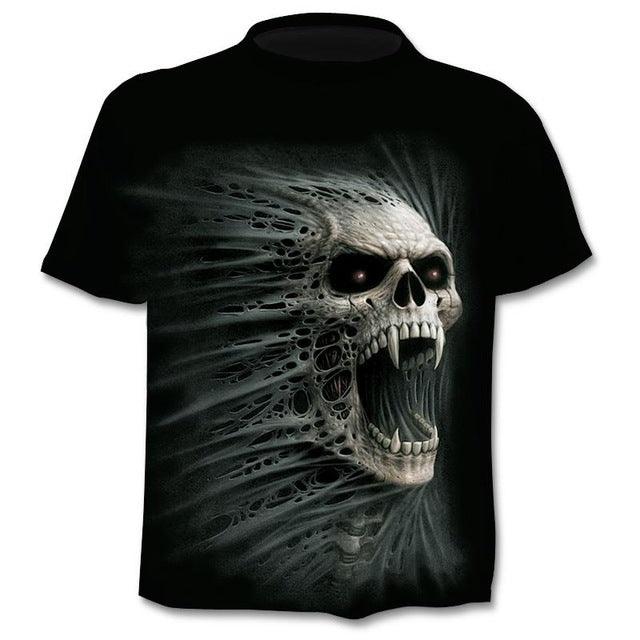 T-shirt Men Punk Style Top Tees Skull Gothic - Super Amazing Store