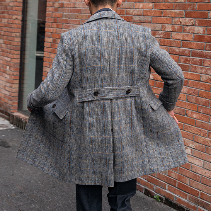 Retro High-quality Wool Plaid Polo Coat Q2