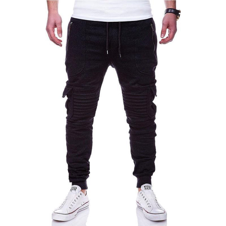 Sports Pants Striped Pleated Casual Men - Super Amazing Store