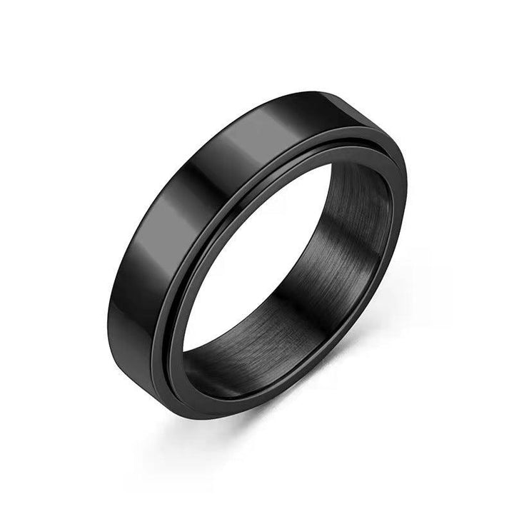 Titanium Steel Glossy Rotatable Lettering Ring - Super Amazing Store