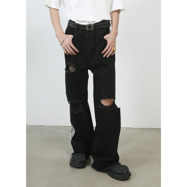 Retro Tattered Jeans Washed Wide-leg Jeans For Men-Super Amazing Store