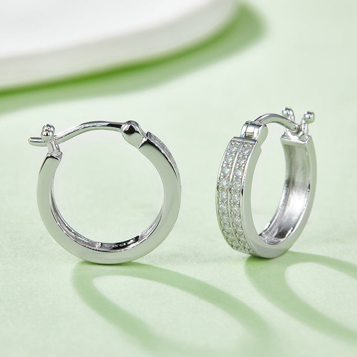 Moissanite 925 Sterling Silver Huggie Earrings Trendsi